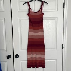 NWT Banana Republic ribbed sweater tank dress. Striped warm neutral. Size S